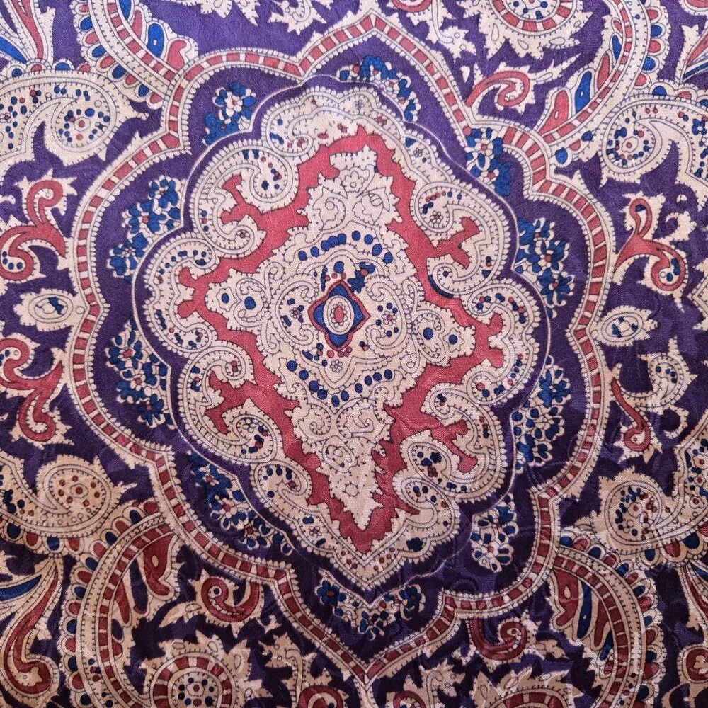 NWOT Large Silk Scarf Hand Rolled Edges